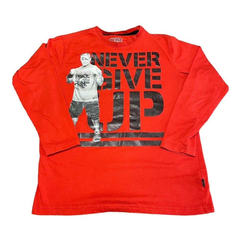 John Cena Never Give Up Boys Size XL 14/16‎ Shirt